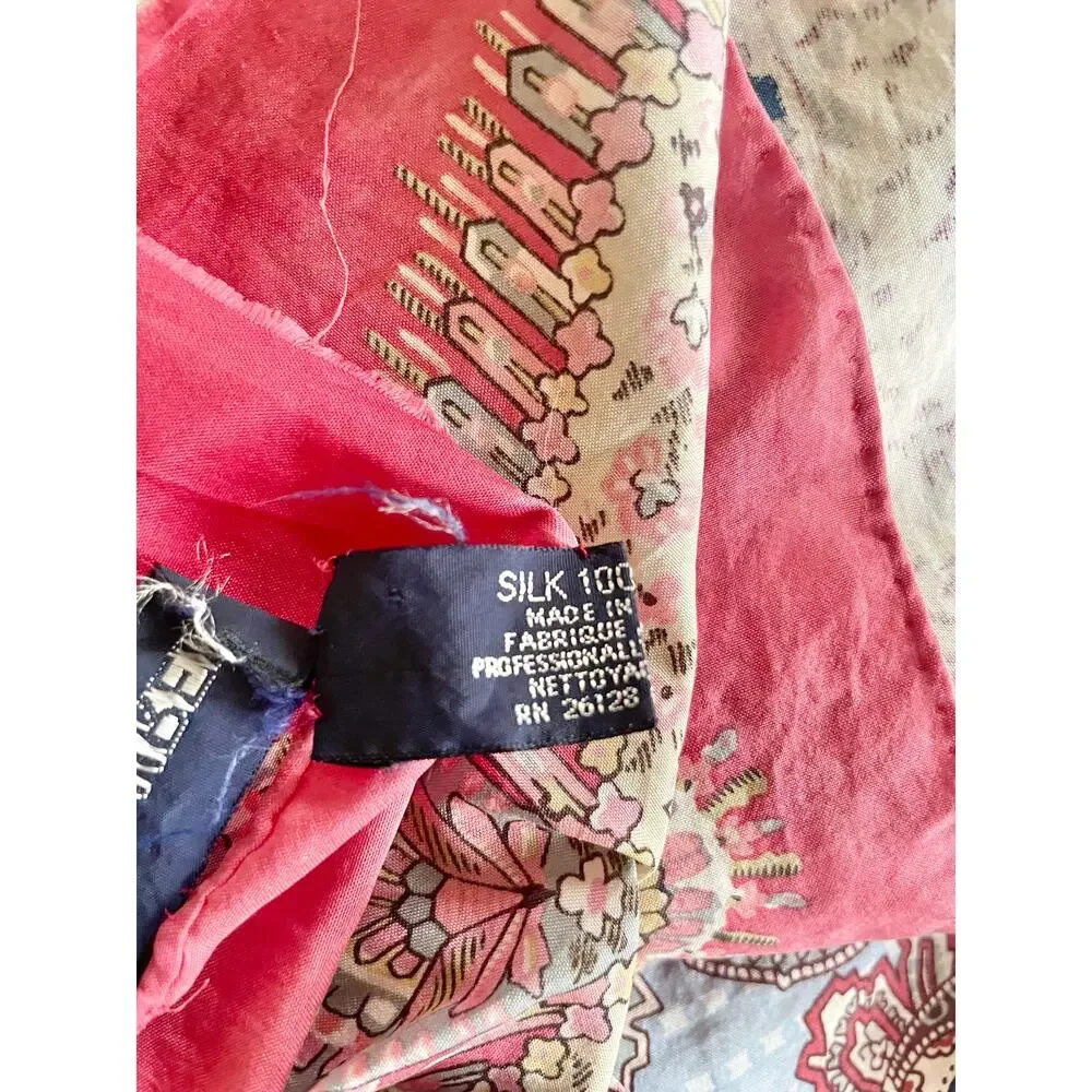 Vintage 90s Ralph Lauren Silk Scarf 30” Paisley Made in Japan Square